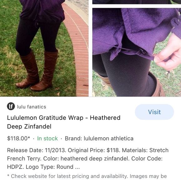 Lululemon gratitude wrap size 6 - Picture 2 of 6